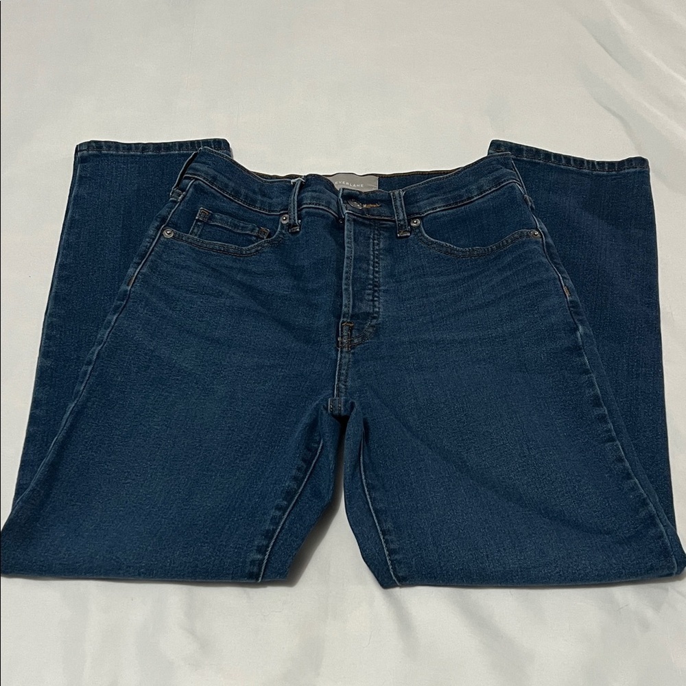 Everlane High Rise Slim Straight Button Fly Cigarette Jeans